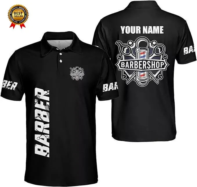 Summer Clothing Names - 2025 Barber Short Sleeve Polo Shirts