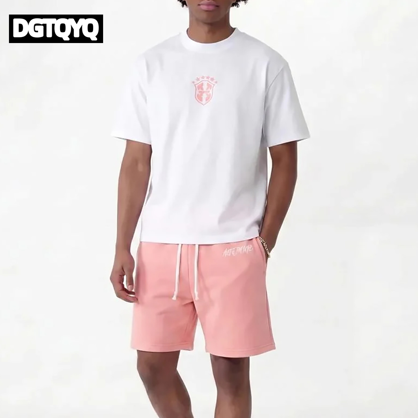 Summer Clothing For Petite Women - Man's Summer New Pink Embroidered Casual