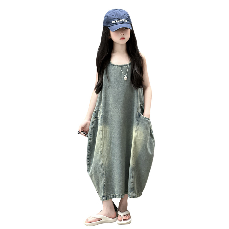 Summer Clothing Girls - Vintage Blue Children Girls High Quality