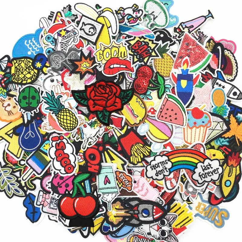 Summer Clothing Pictures - 30PCS/lot Embroidery Patches Mixed Random Cartoon