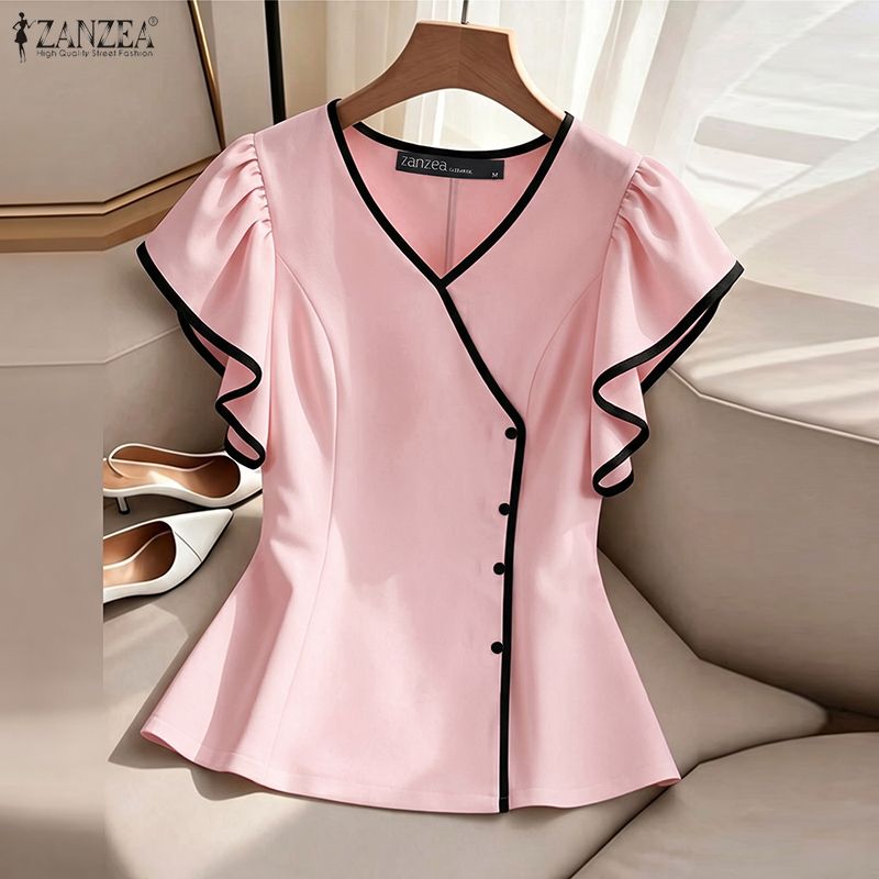 ZANZEA Woman Elegant Contrast- - Summer Clothing Wear recension och pris