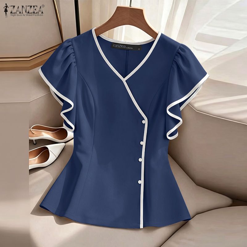 ZANZEA Woman Elegant Contrast- - Summer Clothing Wear recension och pris
