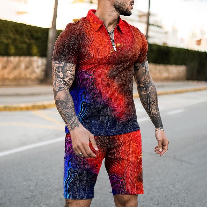 Summer Zipper Polo Shirt Suit  - Summer Clothing For A Beach recension och pris