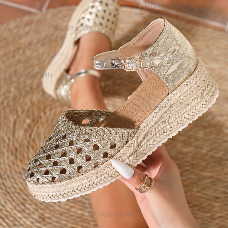 Boho Women's Hollow Out Woven  - Espadrille Sandal Women recension och pris