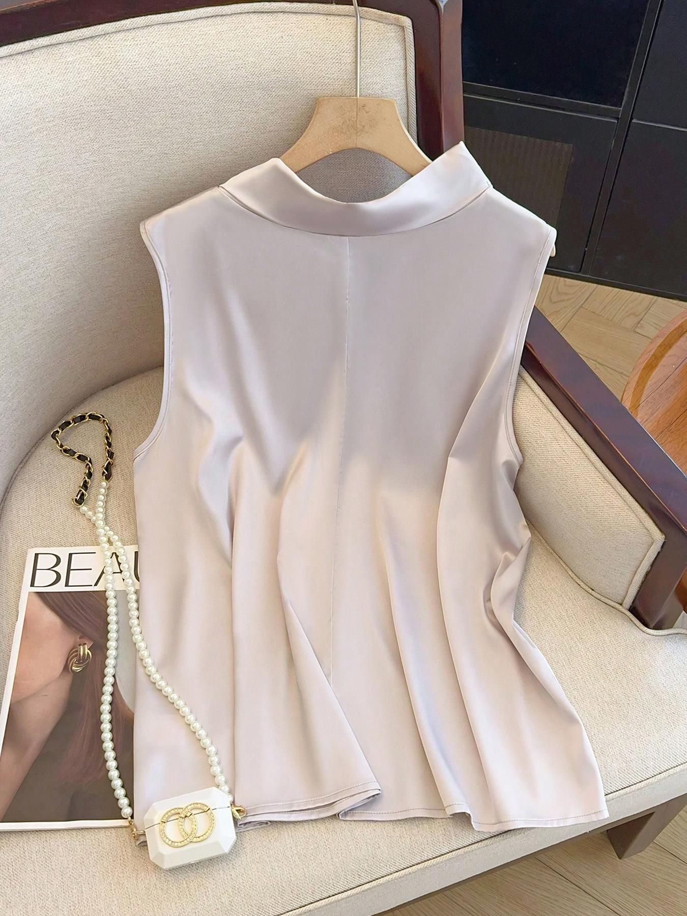【Plus Size】 Solid Color Tie Fr - Summer Clothing Wear recension och pris