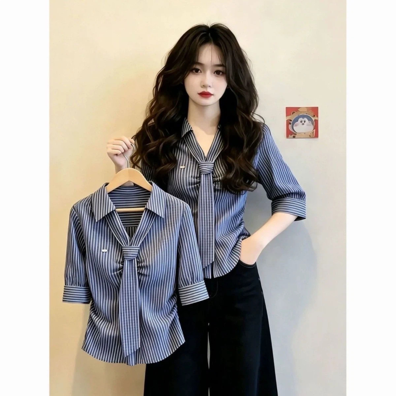 Polo Neck Lacing Short Sleeve  - Summer Clothing Trends For Women recension och pris