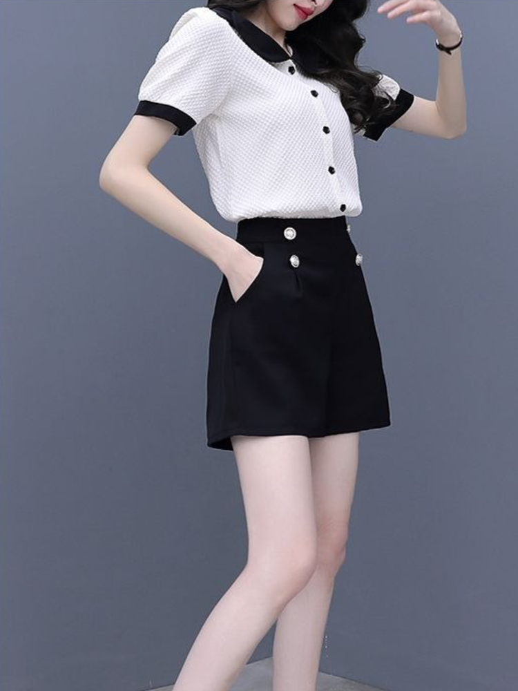 Contrast Color Button Short Se - Summer Clothing Trends For Women recension och pris