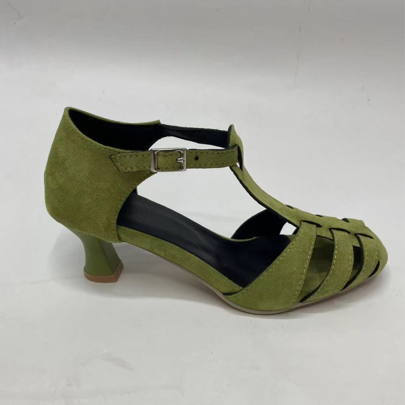Women's Green Suede Kitten Hee - Summer Clothing For Petite Women recension och pris