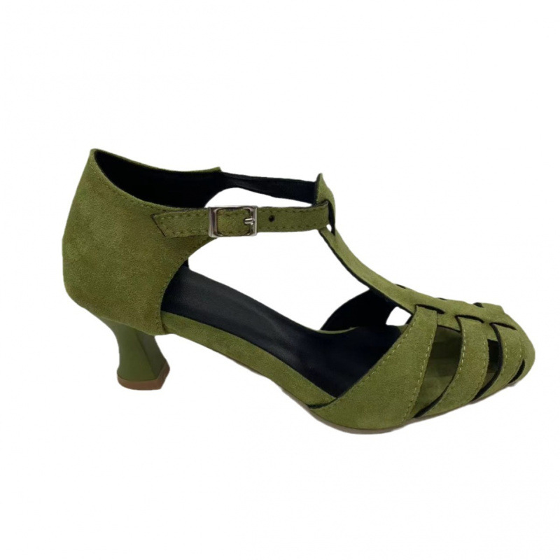 Women's Green Suede Kitten Hee - Summer Clothing For Petite Women recension och pris