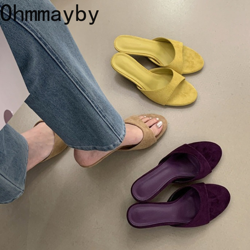 New Women Suede Slide Open Toe - Summer Vacation Clothing Women recension och pris