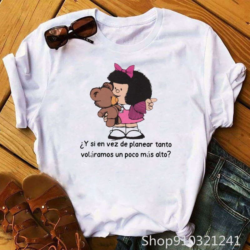 Rock Roll Mafalda tshirt Funny - Summer Clothing Teens recension och pris
