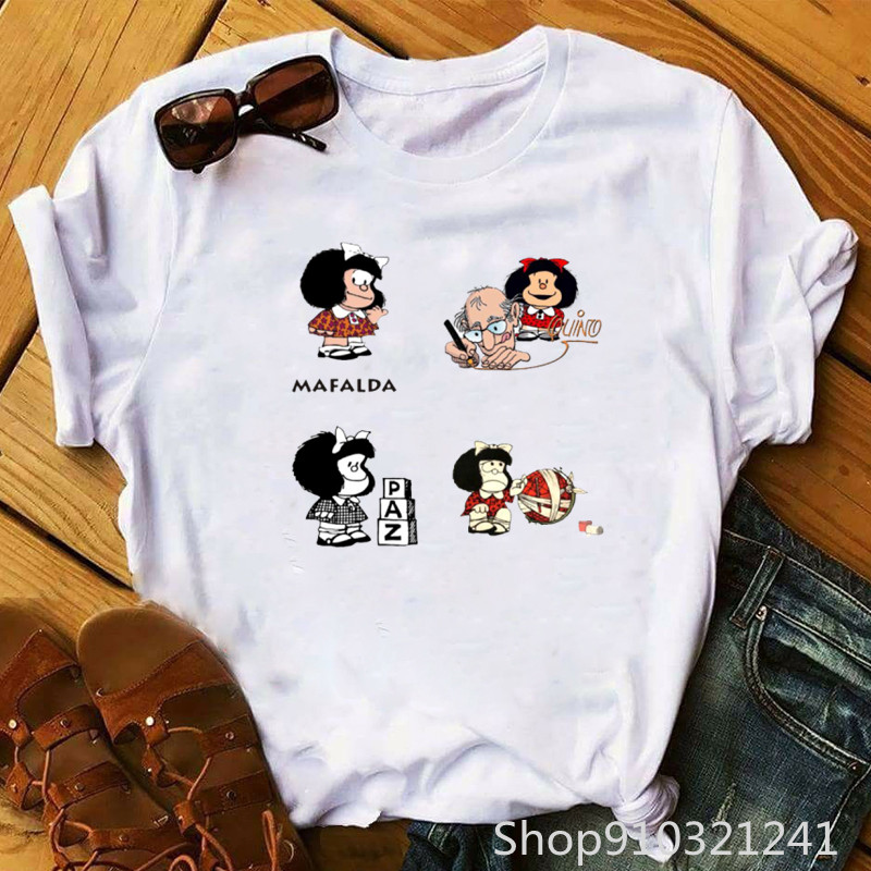Rock Roll Mafalda tshirt Funny - Summer Clothing Teens recension och pris