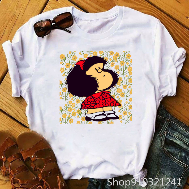 Rock Roll Mafalda tshirt Funny - Summer Clothing Teens recension och pris