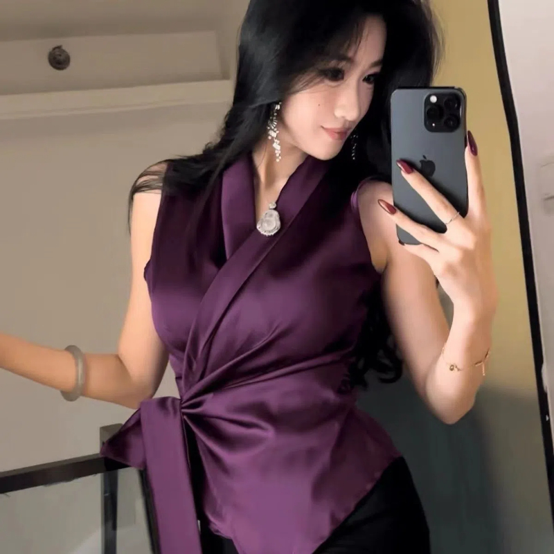 Temperament V Neck Bandage Sle - Summer Clothing Trends For Women recension och pris