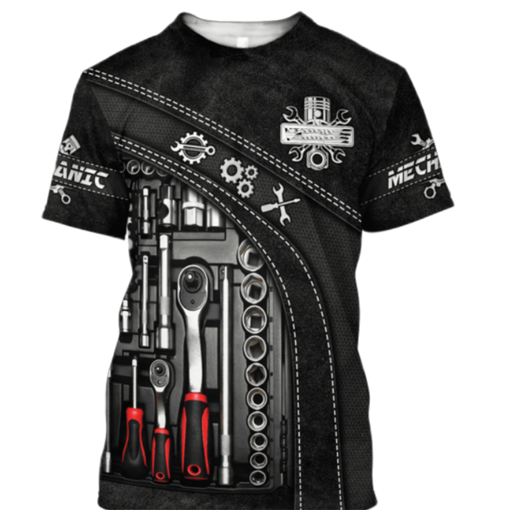 Vintage T-Shirt Mechanic 3D Pr - Summer Clothing Names recension och pris
