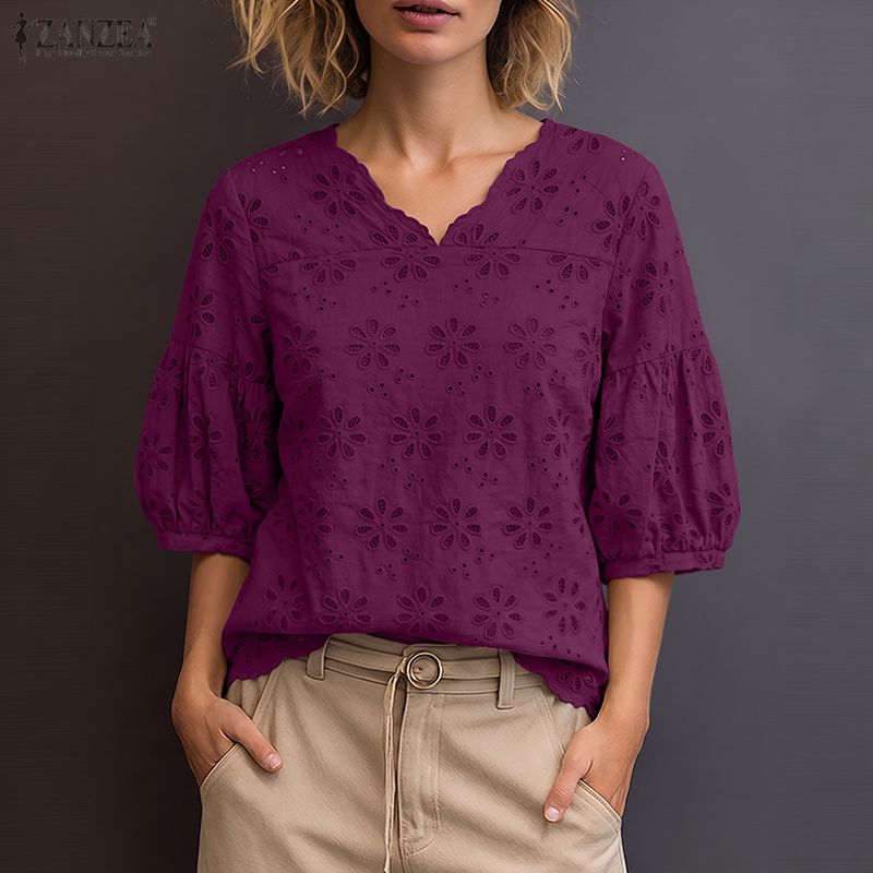 ZANZEA 2026 Eyelet Embroidery  - Summer Clothing Wear recension och pris