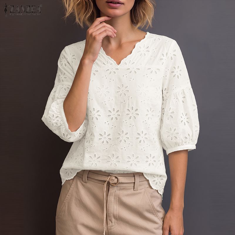 ZANZEA 2026 Eyelet Embroidery  - Summer Clothing Wear recension och pris