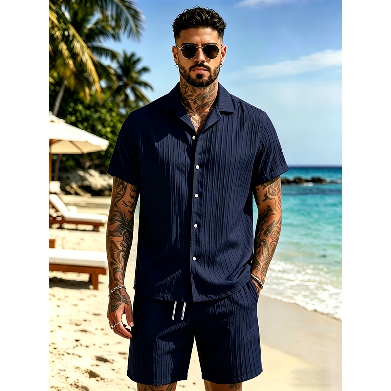 2Men's Summer Casual Suit Set， - Summer Clothing For A Beach recension och pris
