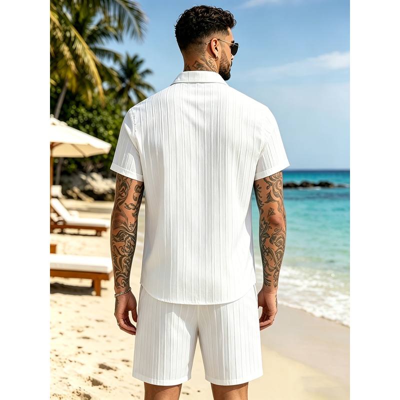 2Men's Summer Casual Suit Set， - Summer Clothing For A Beach recension och pris