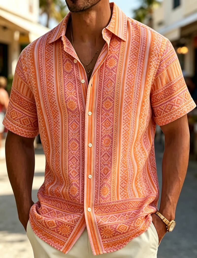 Men's Short Sleeve Shirt Lapel - Summer Clothing Resort recension och pris